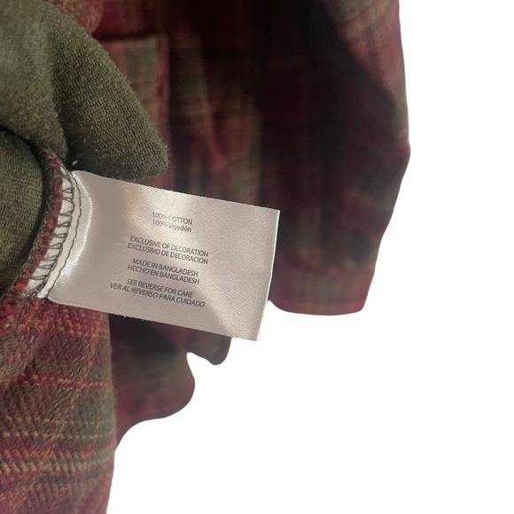 Orvis‎ Men's Size Medium Red Plaid Button Up Flannel Shacket - Picture 7 of 9